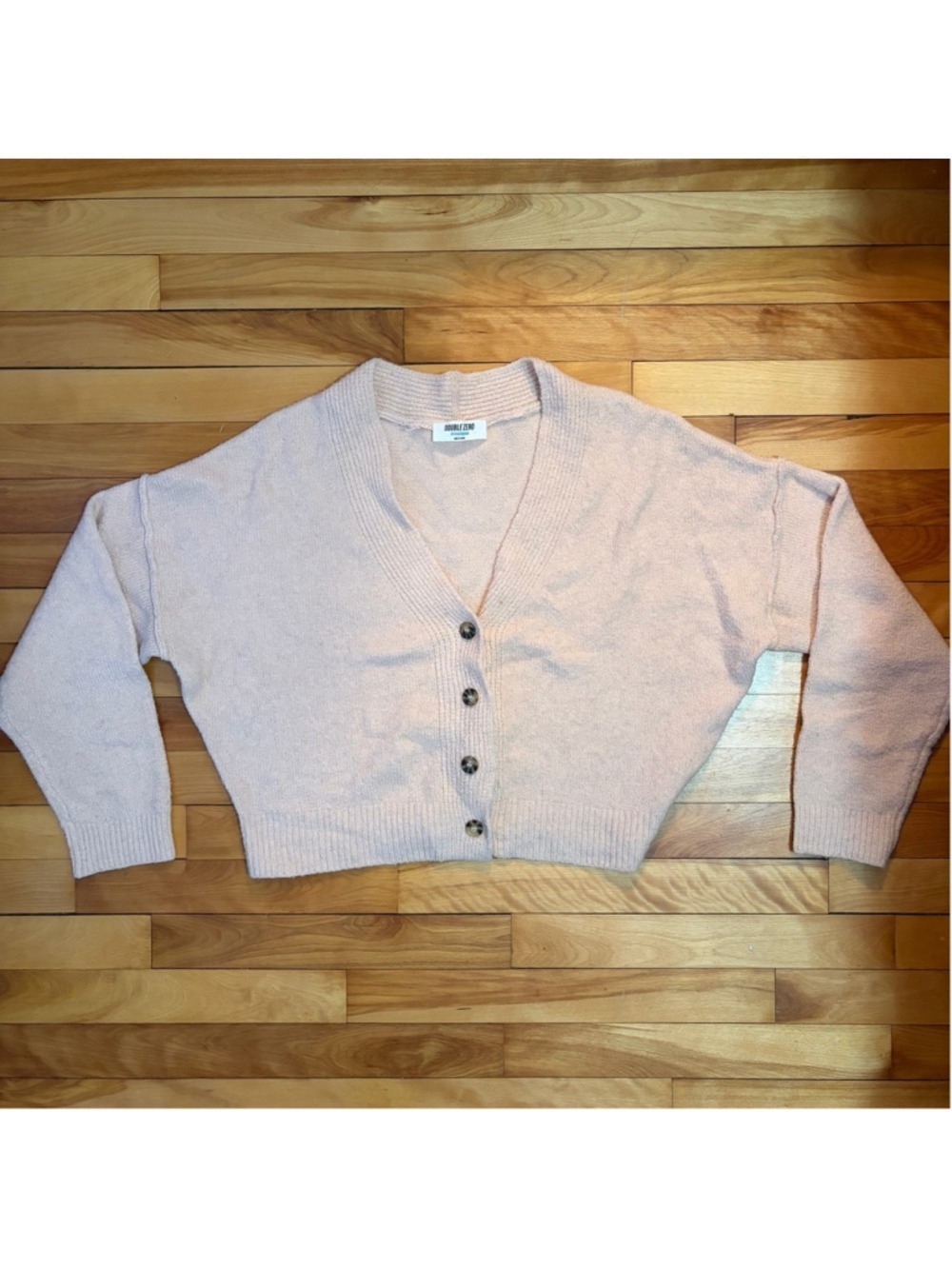 Double Zero Boxy V-Neck Button Front Knit Cardigan - Medium